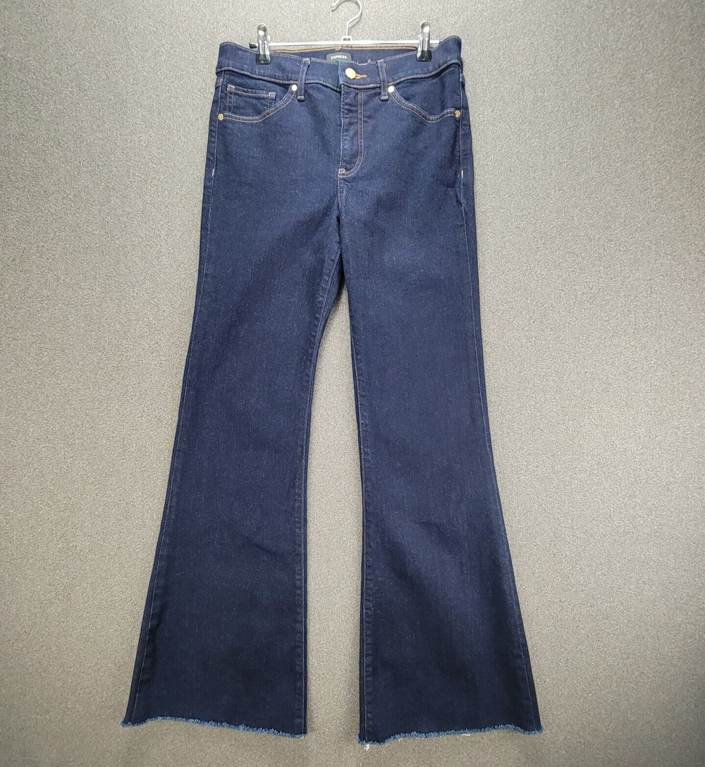 Express 4R Blue 70s Flare Mid Rise Jeans Y2K